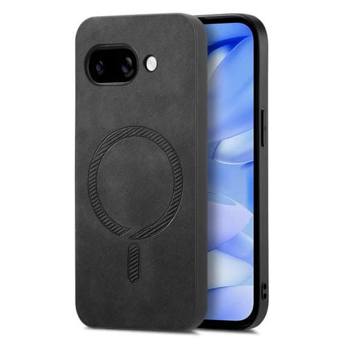 Funda para Teléfono Google Pixel 9A con Tapa Trasera Magnética de PU Magsafe (Negra)