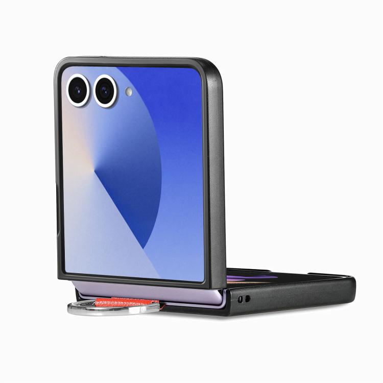 Funda de cuero con textura de lichi para Samsung Galaxy Z Flip7 5G (naranja)