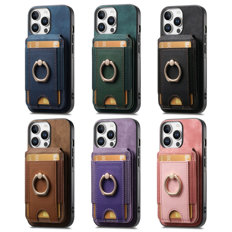Funda de Cuero para iPhone 16E con Soporte Magnético Divisible y Estilo Retro (Negro)