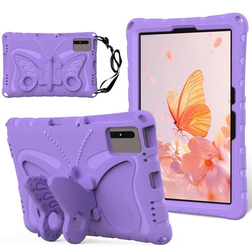 Funda de EVA a prueba de golpes con soporte de mariposa para Xiaomi Redmi Pad 2/SE 11 2025 (morado claro)