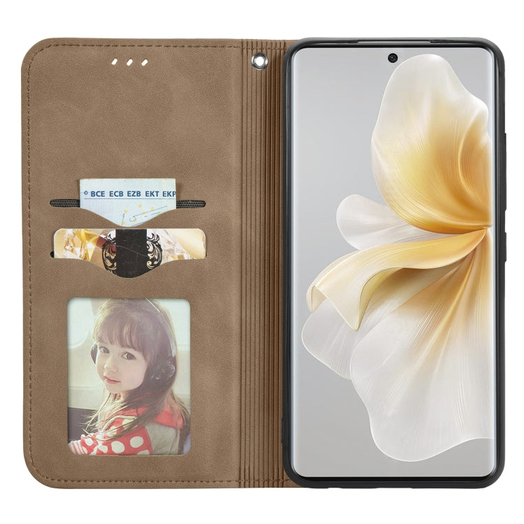 Funda de Cuero con Tapa Magnética para TCL 50 5G (Marrón)