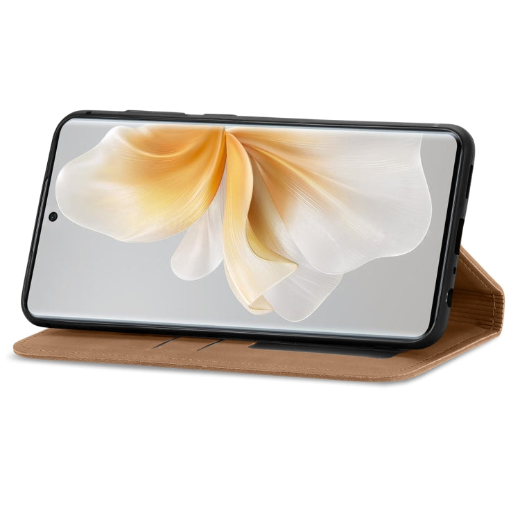 Funda de Cuero con Tapa Magnética para TCL 50 5G (Marrón)
