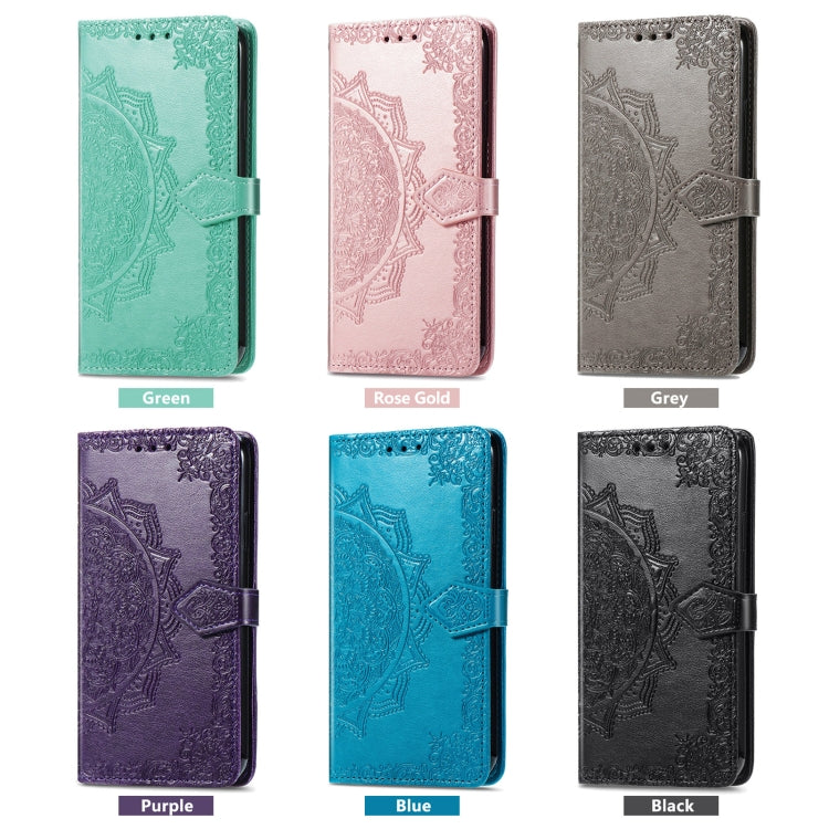 Funda de Cuero con Relieve de Flor de Mandala para OnePlus Ace 3 Pro (Verde)
