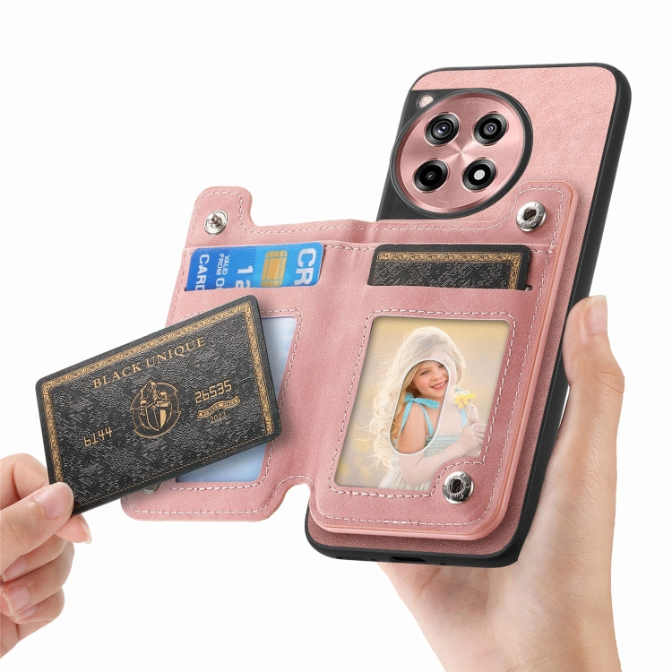Funda para Teléfono OnePlus Nord Ce4 Ace 3V con Cremallera Retro Magsafe (Rosa)