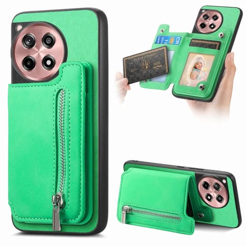 Funda para Teléfono OnePlus Nord Ce4 Ace 3V con Cremallera Magsafe Retro (Verde)