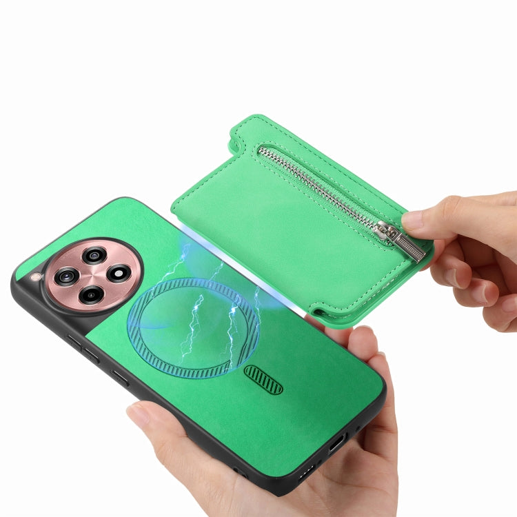 Funda para Teléfono OnePlus Nord Ce4 Ace 3V con Cremallera Magsafe Retro (Verde)