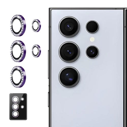 Película Completa de Vidrio para Lente de Cámara Samsung Galaxy S24 Ultra 5G Enkay Ar Anti-Reflejo (Morado Oscuro)