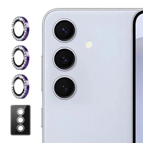 Película completa de cristal para lente de cámara con anillo de diamante individual antirreflejo Enkay Ar para Samsung Galaxy A35/A55 (Morado oscuro)