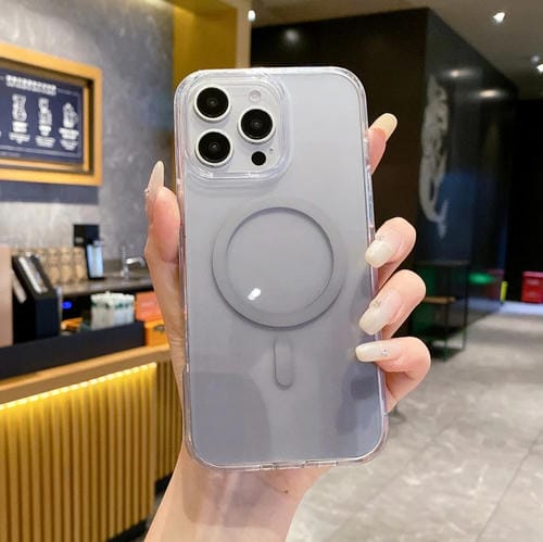 Funda para Teléfono Magsafe PC Transparente con Degradado para iPhone 13 Pro Max (Gris Degradado)