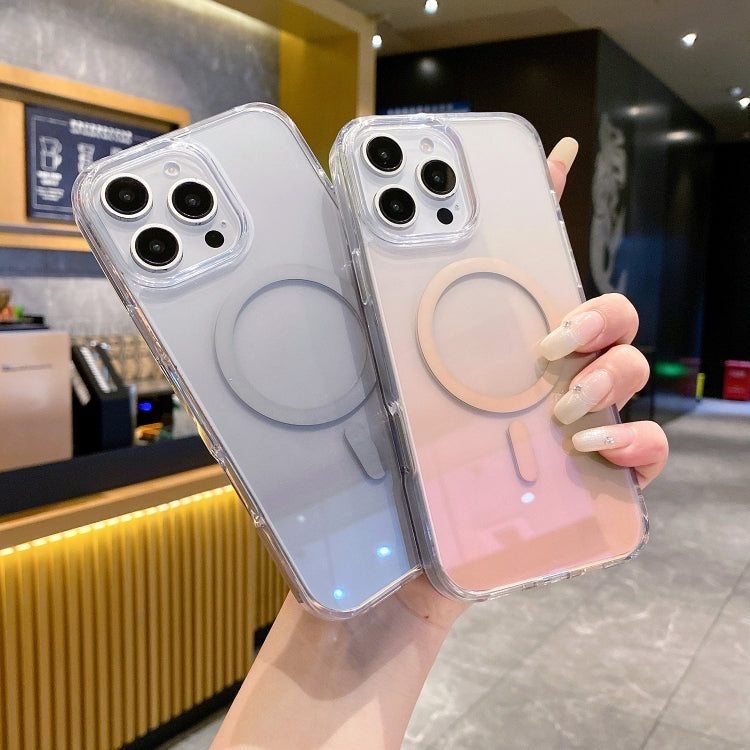 Funda para Teléfono PC Transparente con Degradado Magsafe para iPhone 15 Pro Max (Rosa Degradado)
