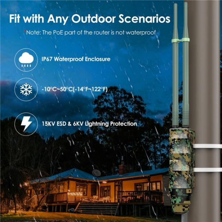 Extensor WiFi WAVLINK WN570HA2 Doble banda AC1200 Resistente al agua IP67 para exteriores (Enchufe australiano)