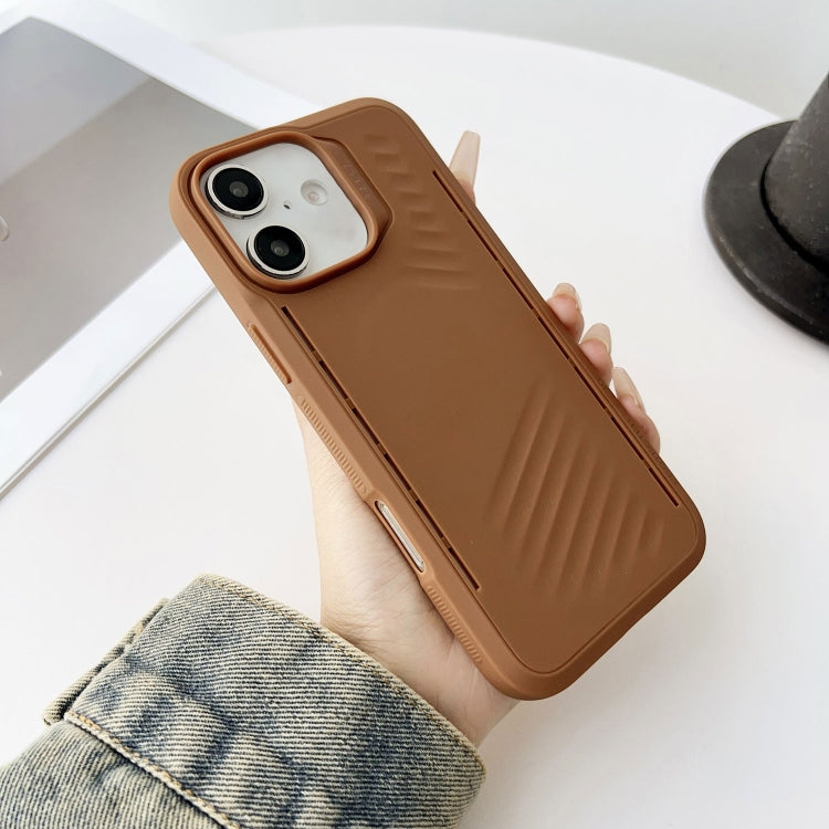 Funda TPU Gaer4 a Prueba de Golpes con Imitación Magsafe para iPhone 16 (Marrón)