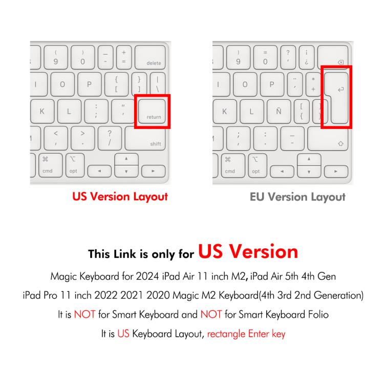 Funda con Teclado para iPad Air 11 (2024) y iPad Pro 11 (2022/2021/2020) Enkay con Película Protectora TPU