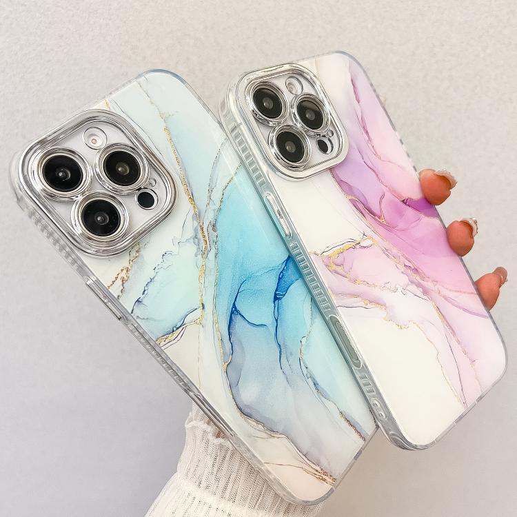 Funda para teléfono iPhone 14 textura Mármol galvanizado (Morado Claro)