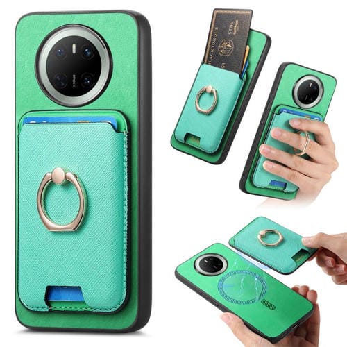 Funda para Huawei Mate 70 Pro con Ranuras para Tarjetas (Verde)