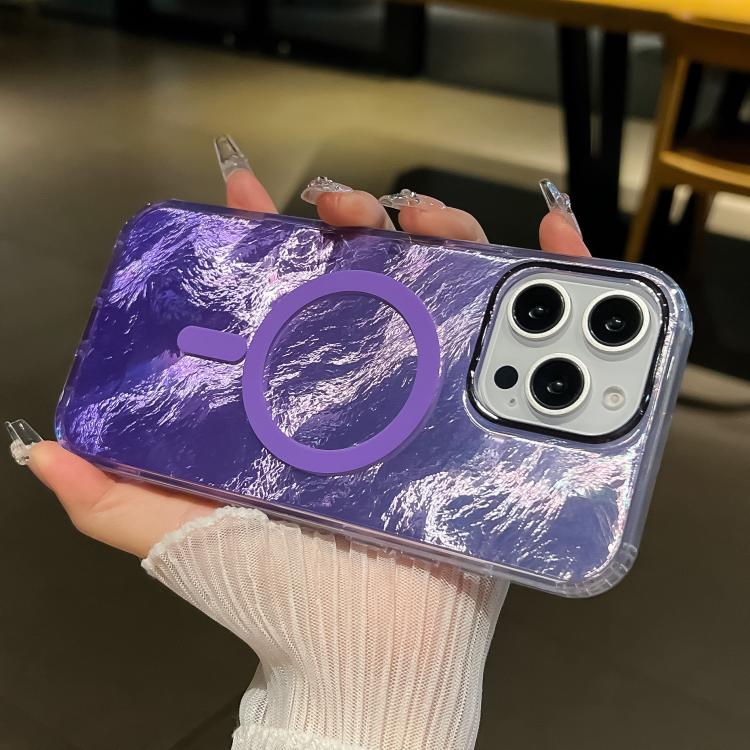 Estuche para Teléfono Magsafe iPhone 16 Plus Textura Glaciar Degradado (Rosa)