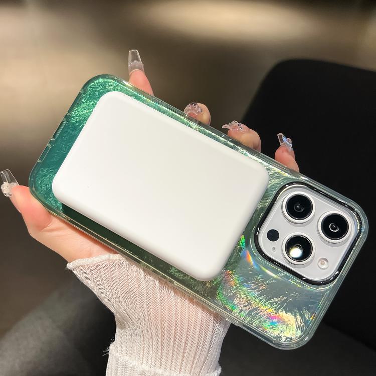 Funda para Teléfono Magsafe iPhone 14 Textura de Glaciar Enchapada Degradado (Amarillo Rosa)