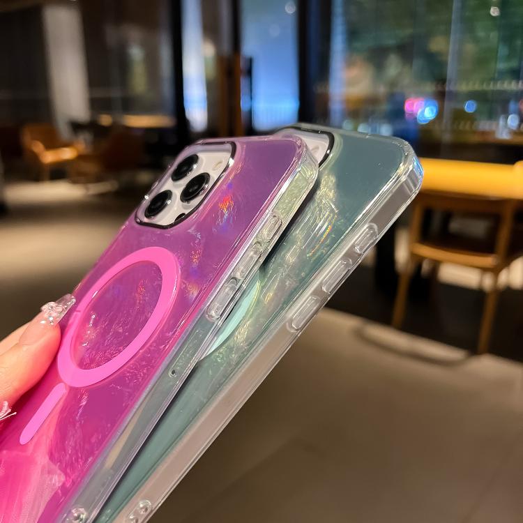 Funda para Teléfono Magsafe iPhone 12 Pro Max Textura Glaciar Degradado (Azul Plateado)