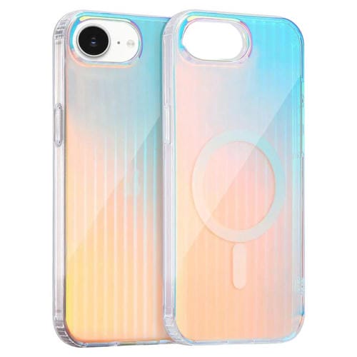 Funda para teléfono Magsafe iPhone 16E textura grabada con láser (Rayas verticales)