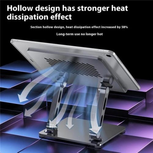Soporte de Metal Aleación de Acero para Tableta Escritorio Plegable Ajustable J26S (Gris)