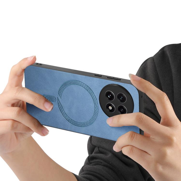Funda para Teléfono OnePlus Ace 5/5 Pro con Tapa Trasera PU Magsafe (Azul)