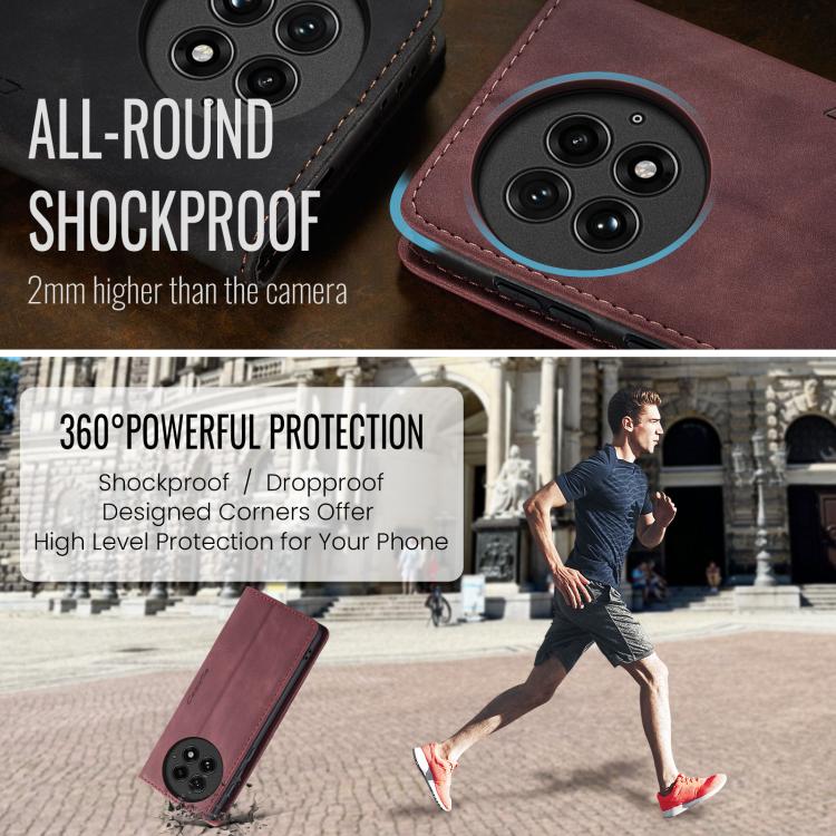 Funda de Cuero con Tapa Horizontal para OnePlus 13 Caseme 013 (Roja)