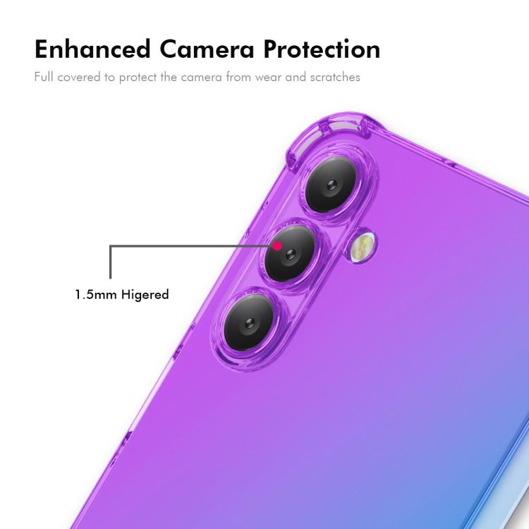 Funda ENKAY Hat-Prince de TPU con degradado y airbag para Samsung Galaxy A17 (morado y dorado)