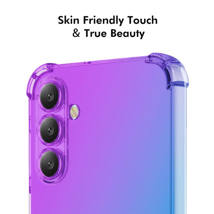 Funda ENKAY Hat-Prince de TPU con degradado y airbag para Samsung Galaxy A17 (morado y dorado)