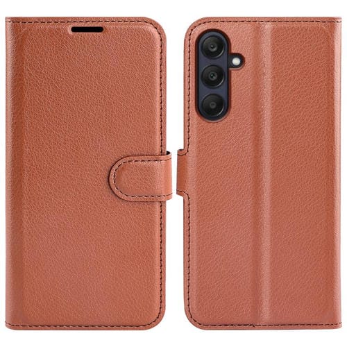 Funda de Cuero Samsung Galaxy A26 5G Tapa Horizontal Textura de Lichi (Marrón)