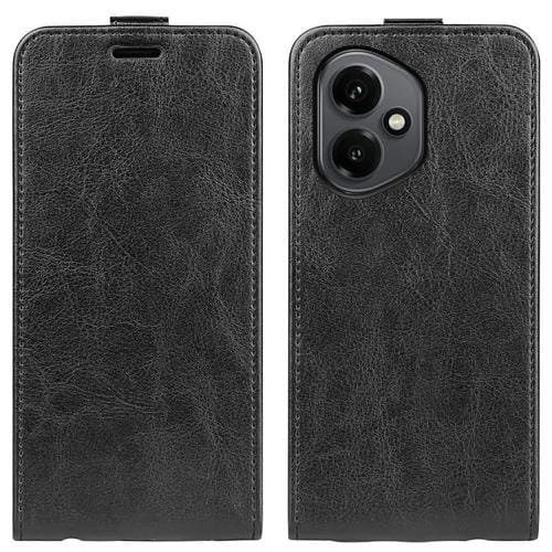 Funda de cuero con tapa vertical y textura única para Honor 400 Global R64 (negro)