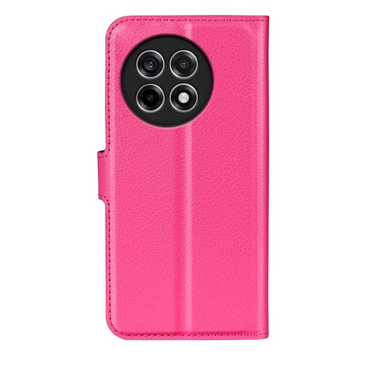 Funda de Cuero para OnePlus Ace 5 Pro con Tapa Horizontal y Soporte (Rosa Rojo)