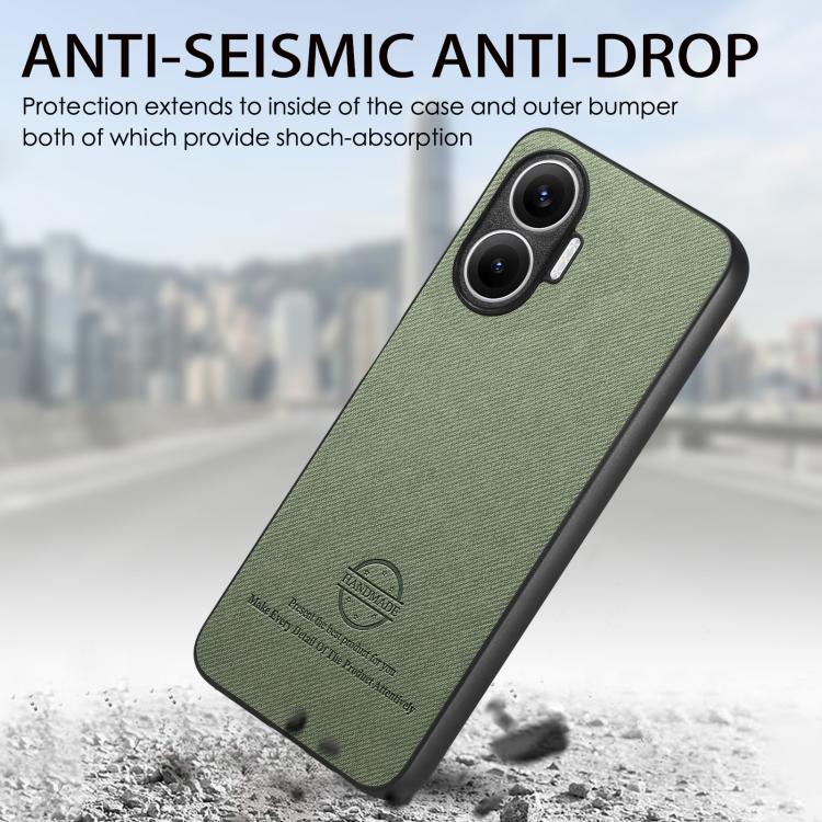 Funda trasera de piel y sarga para Redmi Turbo 4 Pro (verde)