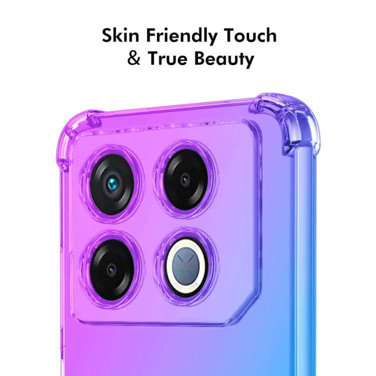 Funda TPU Enkay Hat-Prince con Diseño Sombrero y Bolsa de Aire para Infinix Gt 20 Pro (Morado y Dorado)