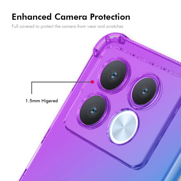 Funda TPU Enkay Hat-Prince con Bolsa de Aire y Diseño Sombrero para Infinix Note 40 5G (Azul y Rosa)