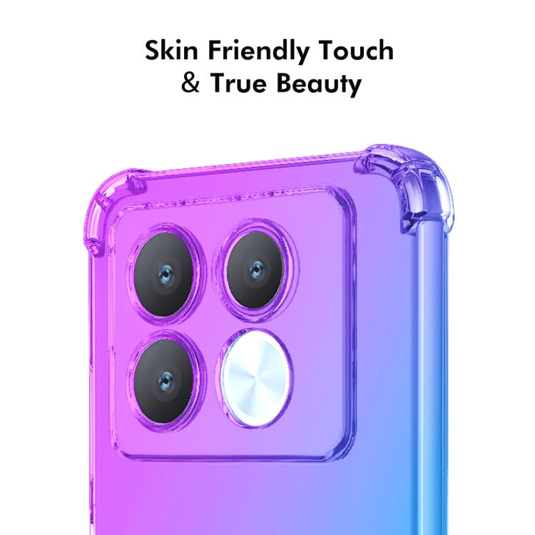 Funda TPU Enkay Hat-Prince con Bolsa de Aire y Diseño Sombrero para Infinix Note 40 5G (Azul y Rosa)