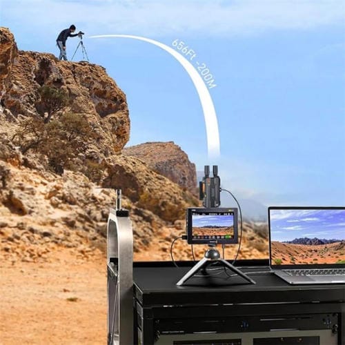 Extensor Inalámbrico 4K HD Bovbox 098 para Cámaras DSLR con Monitor de Video Interfaz Dual SDI HDMI (Enchufe AU)