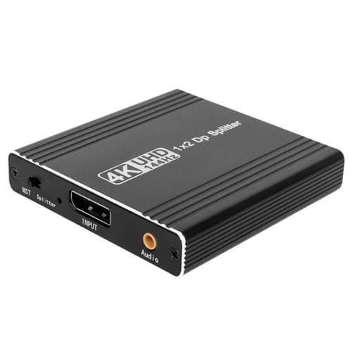 Extractor de Audio FD 1X2 4K 144Hz Divisor DisplayPort 1.4 Concentrador MST Doble DisplayPort Enchufe UE