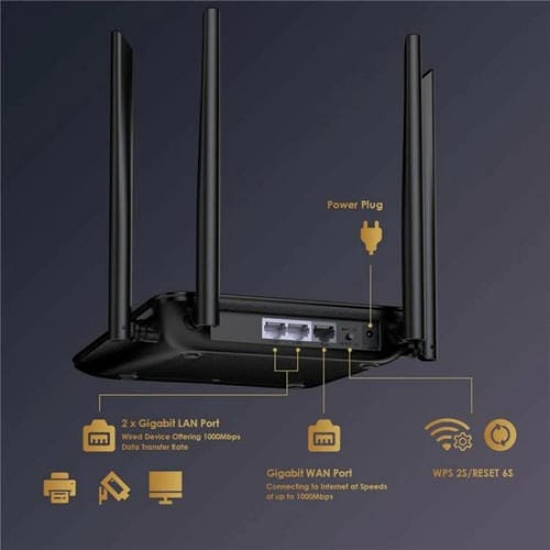 Enrutador Gigabit Ethernet MU-MIMO doméstico WAVLINK WN530HG4, enrutador de doble banda AC1200, enchufe australiano