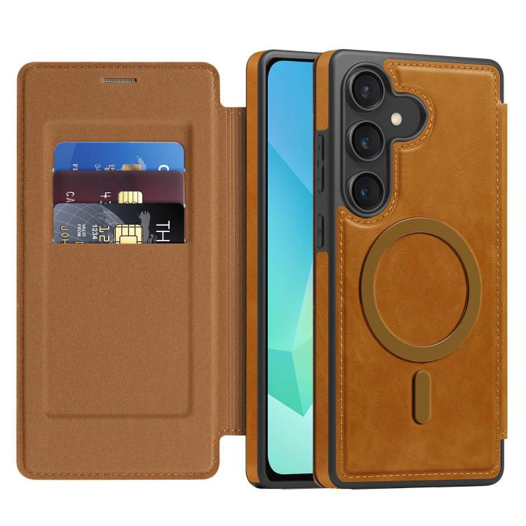 Funda de cuero Linton MagSafe para Samsung Galaxy A16 5G (marrón)