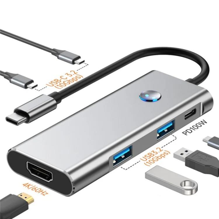2426 Apagado de pantalla con una sola tecla Tipo-C a 2 x USB 3.2, HD, PD100W, 2 x concentrador USB-C 3.2