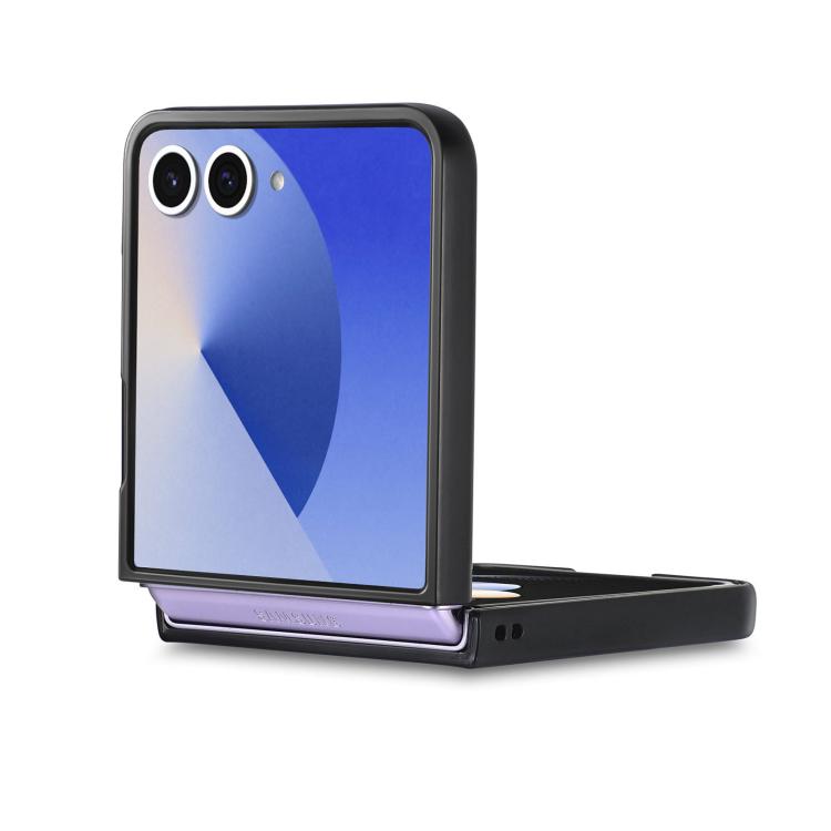 Funda trasera de cuero vintage para Samsung Galaxy Z Flip 7 5G (marrón)