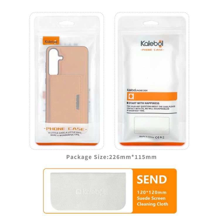 Funda de cuero plegable triple Kalebol con imán fuerte MagSafe para Samsung Galaxy S25 5G (negra)