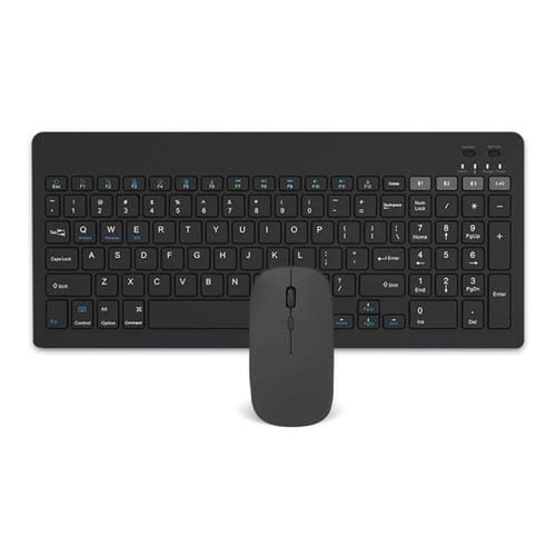 Teclado inalámbrico Bluetooth recargable 2858+030 con ratón silencioso y 800/1200/1600 DPI (negro)