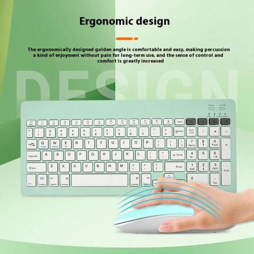 Teclado inalámbrico Bluetooth recargable 2858+030 con ratón silencioso y 800/1200/1600 DPI (negro)