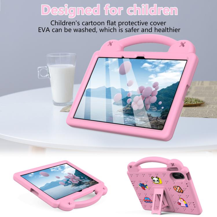 Funda de EVA a prueba de golpes para Xiaomi Redmi Pad 2 11 2025 con asa y soporte para niños (rosa)