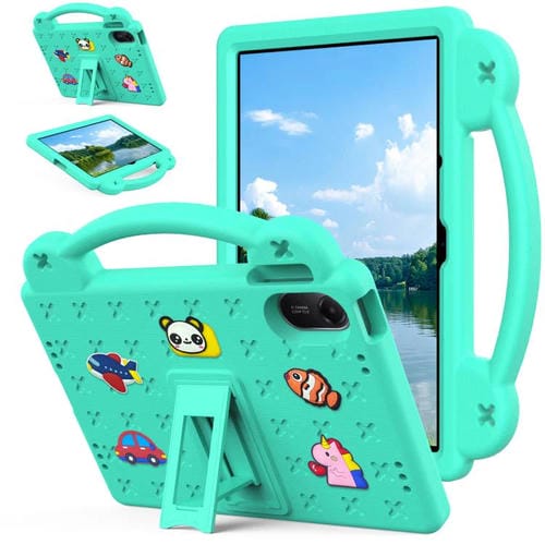 Funda de EVA a prueba de golpes para Xiaomi Redmi Pad 2 11 2025 con asa y soporte para niños (verde menta)