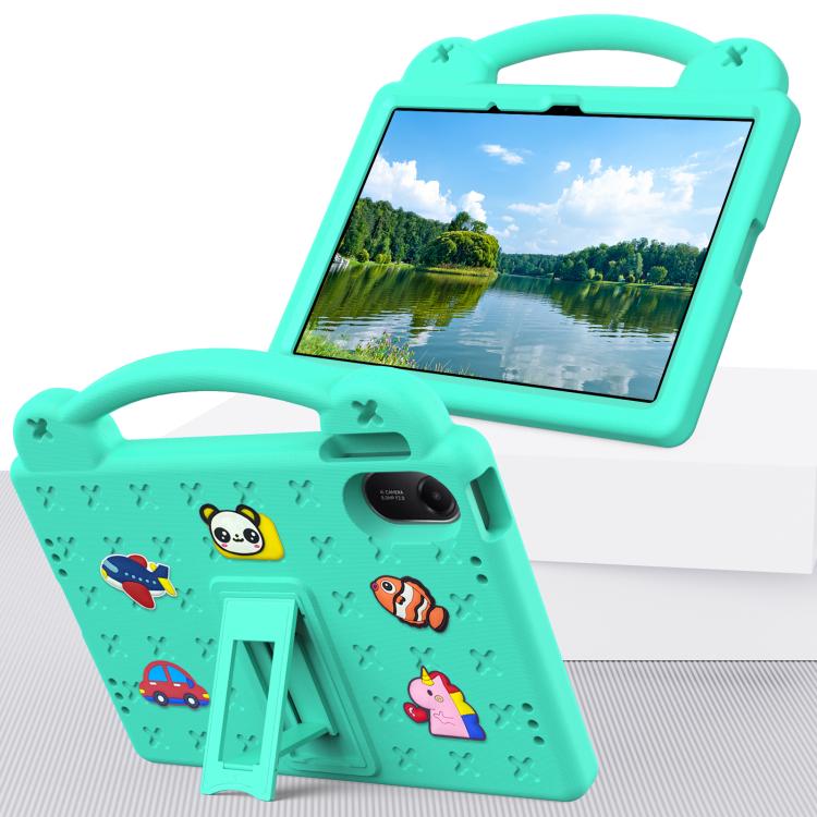 Funda de EVA a prueba de golpes para Xiaomi Redmi Pad 2 11 2025 con asa y soporte para niños (verde menta)