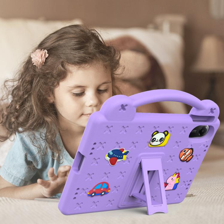 Funda de EVA a prueba de golpes para Xiaomi Redmi Pad 2 11 2025 con asa y soporte para niños (morado claro)