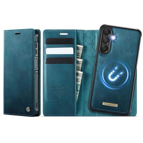Funda de cuero desmontable con bloqueo RFID magnético para Samsung Galaxy A16 5G CaseMe C49 (verde)