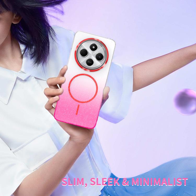 Funda MagSafe a prueba de golpes con degradado de brillo y diamantes dorados para Xiaomi Redmi Note 11/11S (negra)